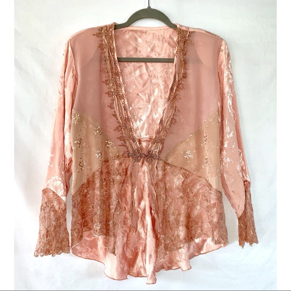 Tops - Vintage light peach women’s cover up